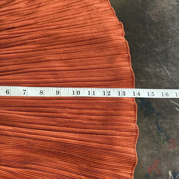 Madewell Top Women XSmall Burnt Orange Texture Thread Micropleat Tank Thin Strap - Picture 5 of 8